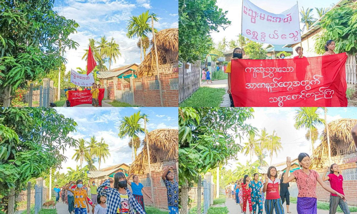 ActivistLittle's tweet photo. Anti-coup revolutionary strike in Sagaing's Yinmabin Twp, Beinwechaung Vlg.

#HelpMyanmarIDPs #2022July8Coup #WhatsHappeningInMyanmar https://t.co/YTF4uujAgH