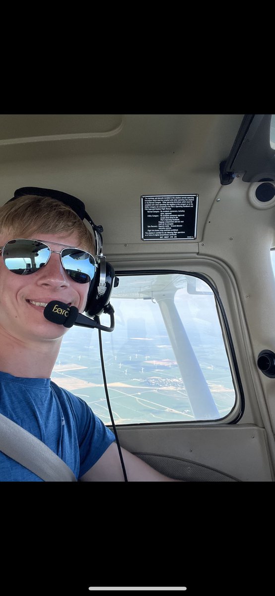 So PROUD of one of my AFJROTC students, Zach Tracy getting his Private Pilot’s license this summer at Purdue University.  This pic is one of his solo flights.  Way to go Zebe!
#VeryProud