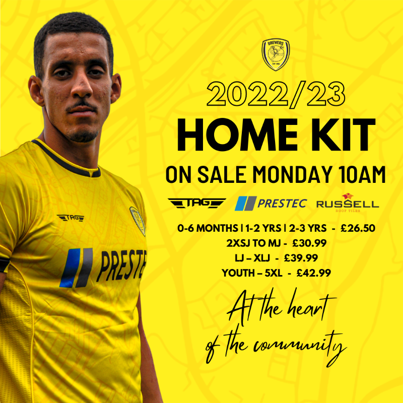 burtonalbionfc's tweet photo. HOME SHIRT 2022/23 💛🖤

Burton Albion Football Club is delighted to reveal our brand new home strip - celebrating our place at the heart of the community!

It goes on sale from 10am on Monday morning! 😍😍

Find out more about our brand new home kit right here! 

#BAFC

👇👇👇