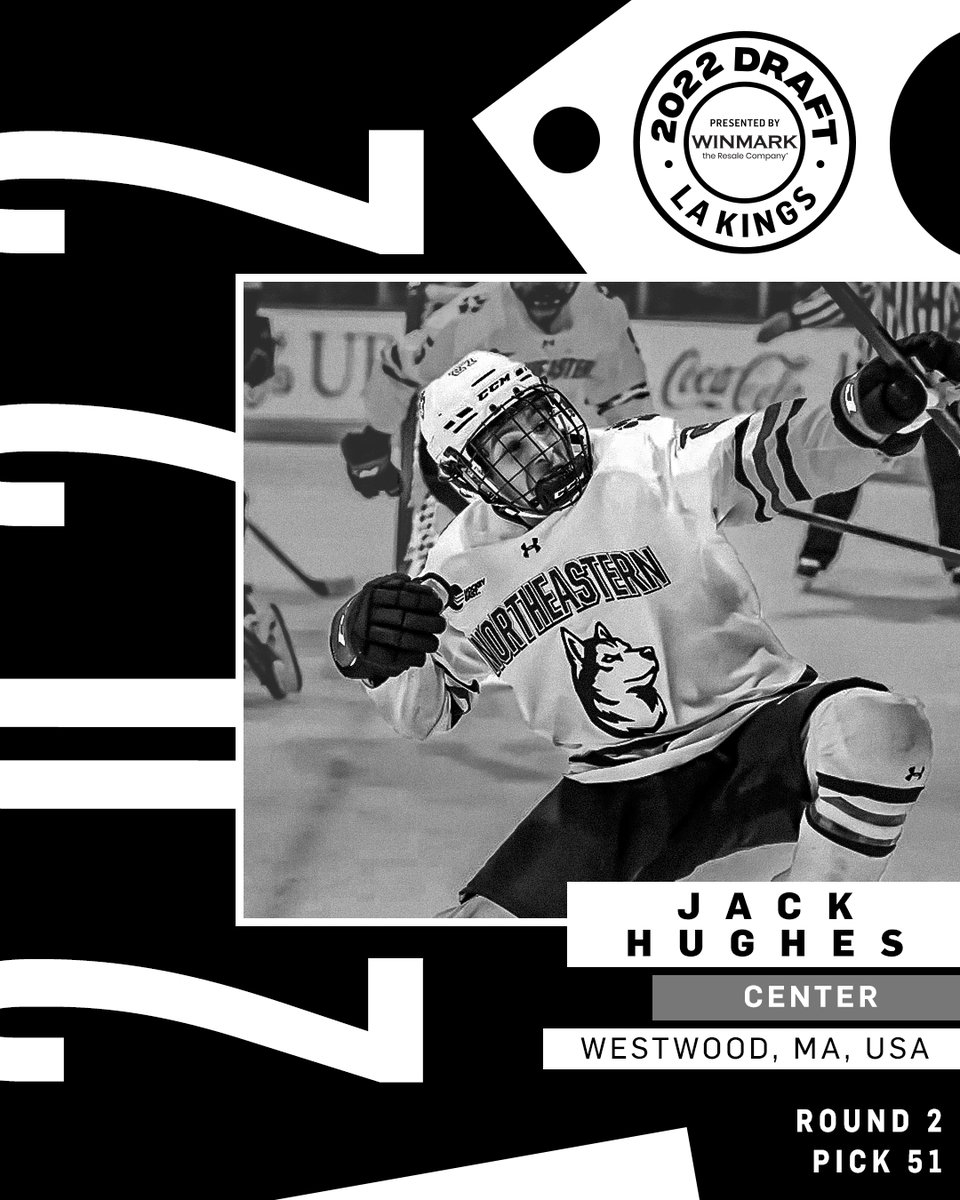 With our 51st pick in the 2022 #NHLDraft, we proudly select Jack Hughes! 

📲 lakings.com/draft 

#GoKingsGo | <a href="/WinmarkResale/">Winmark – the Resale Company</a>