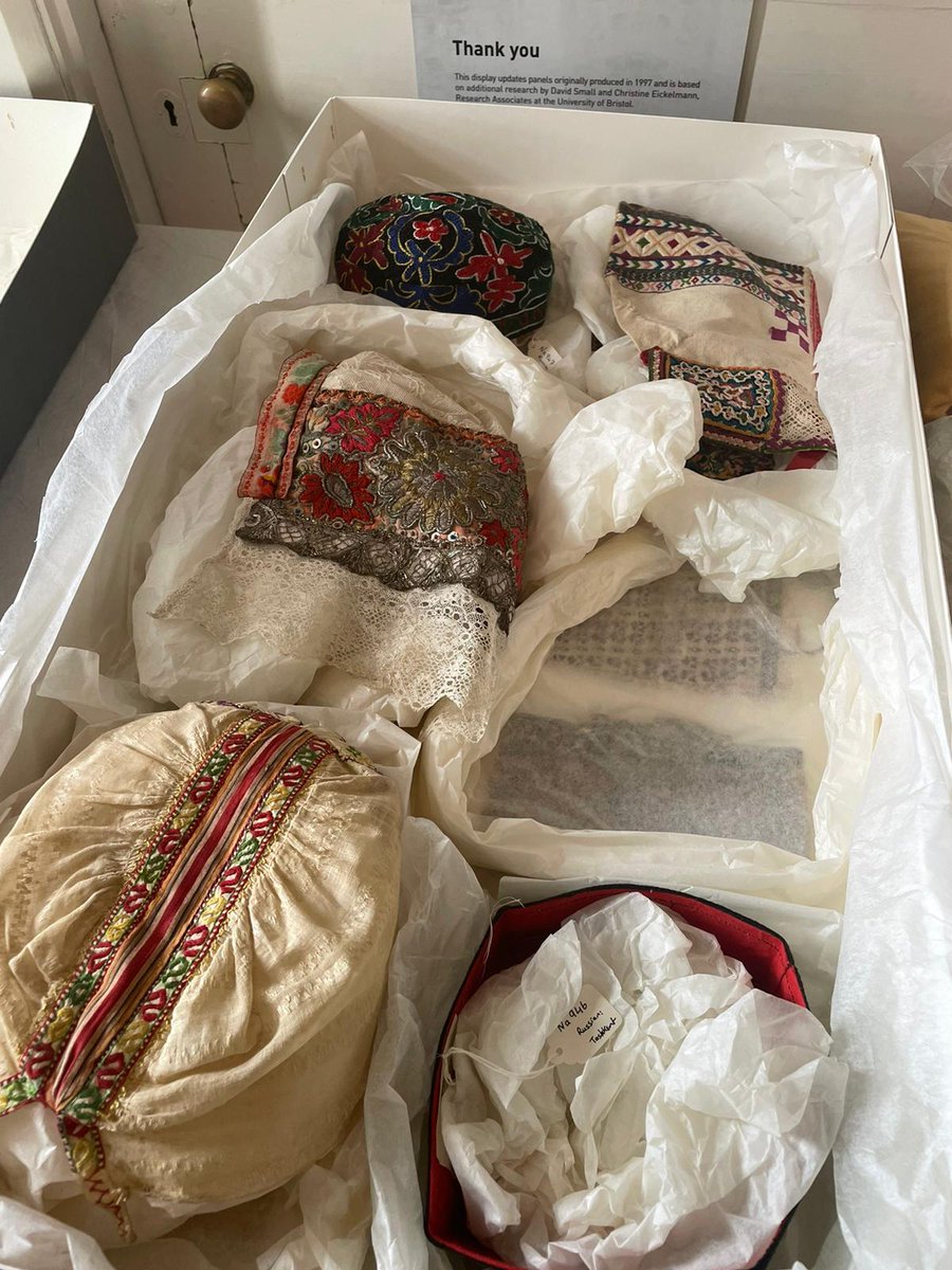 bristolmuseum's tweet photo. Just finishing three days of digitising textiles at Georgian House. We can't wait to make them accessible to everyone online. Lovely embroidered caps, bags and much more. https://t.co/wO0V7Bta9R