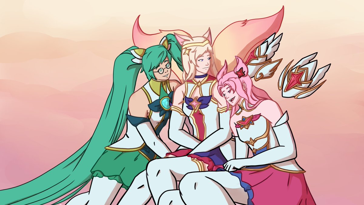 BeeTea79's tweet photo. The Star Guardian event is dragging my oldest Ahri shipping and newest ship together.

#sona #ahri #kaisa #kahri #LeagueOfLegends #ArtofLegends https://t.co/MZVBgxMMmJ