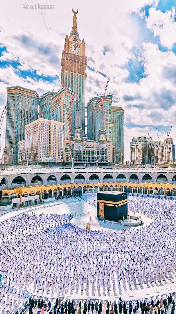 The pilgrimage’s great gathering of Muslims representing every nationality in the world, wearing the same simple white garment, demonstrates and symbolizes the remarkable diversity and unity of Muslims, and is a reminder that all human beings are equal before God.
 #الکعبة_تجمعنا