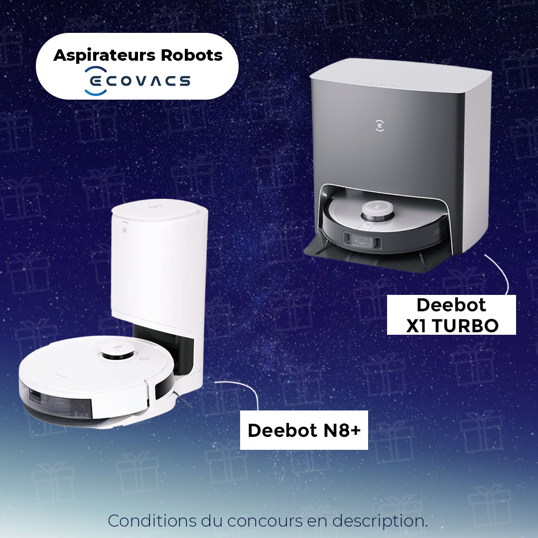 Frandroid's tweet photo. CONCOURS 🥳

Avec Ecovacs, on vous offre deux aspirateurs robots : un Deebot N8+ &amp; un Deebot X1 TURBO 🎁

Pour jouer :
1️⃣ Tweet #FrandroidOffreMoi le Deebot N8+ OU le X1 TURBO
2️⃣ RT + Like
3️⃣ Follow @Frandroid

TAS 15/07 🎉 https://t.co/KrwJlzcZ68