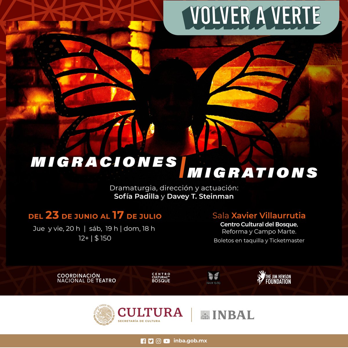 "Migraciones/Migrations" crea una mezcla única de títeres híbridos, dibujos de arena y proyecciones de títeres de sombras para revelar la búsqueda de un nuevo hogar de todos aquellos que migran.

No te la pierdas hoy 8pm en la Sala Xavier Villaurrutia 👇