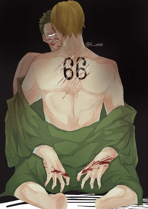 サの身体にも66のタトゥーがあったらな〜っていう妄想のゾロサン 
