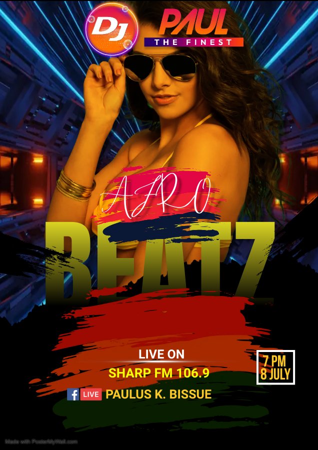 Join me on Sharp 106.9fm, nonstop afro beatz mix with your number one DJ in town Dj Paul De Finest on sharp 106.9 FM
#DjPaul
#SharpMedia
#Sharpfmonline
#Sharp1069FM
#SharpMedia
#fridaynight
#friday