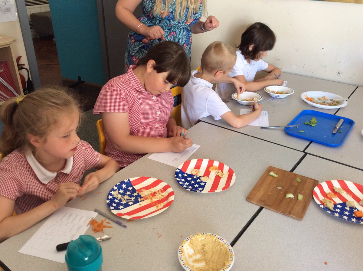 MIssBai69392016's tweet photo. #year4 #wellbeingwowweek.   The favourite flavoured houmous is a tie between caramelised onion and red pepper.   Not many votes for the home made version!  @stjs_staveley @MrBStJosephs https://t.co/lvjIFk7hKH
