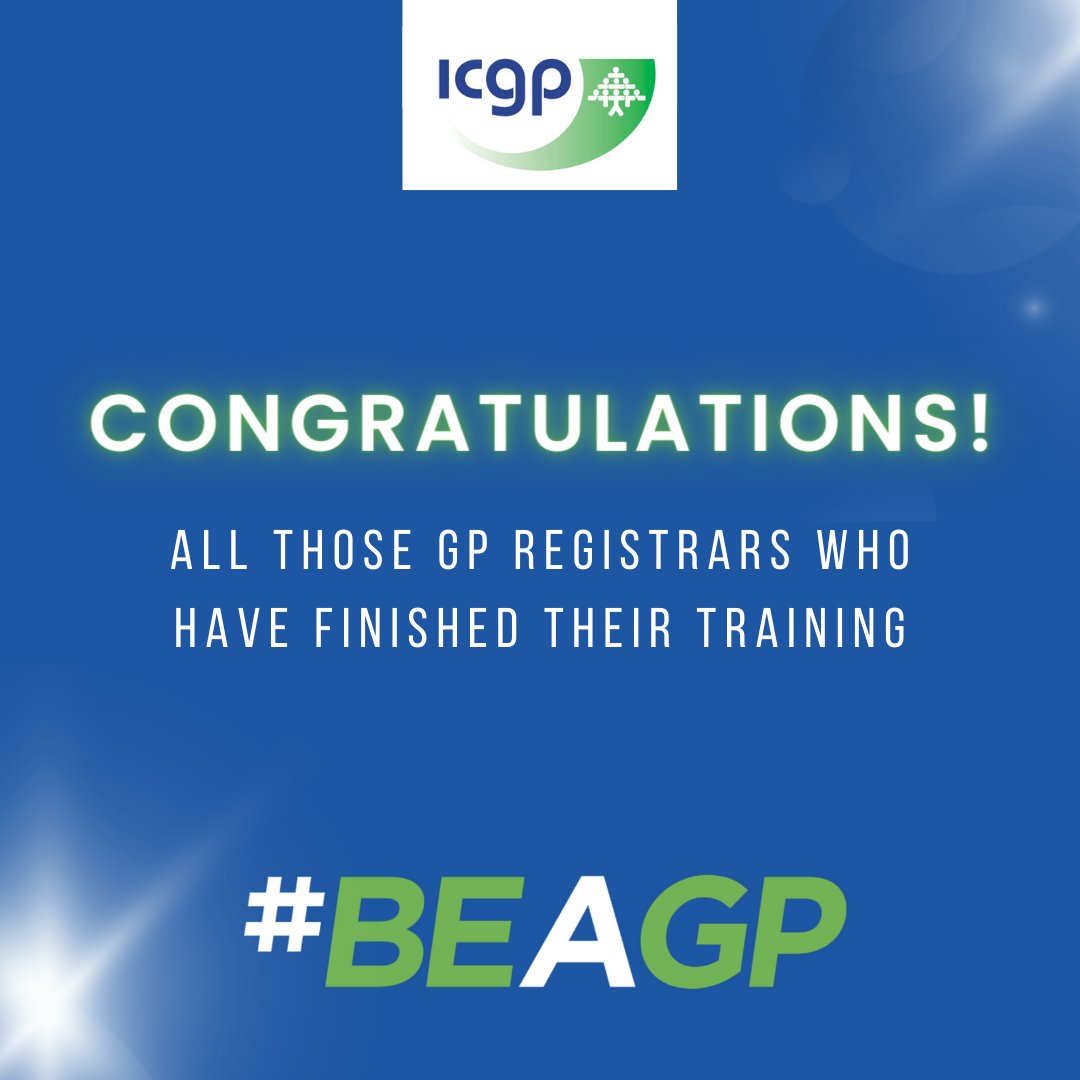 The ICGP congratulates all those GP Registrars who have finished their training. Well done everyone! #BEaGP #GPtraining @GpTrainees @NDTP_HSE @corkGPtraining @WesternGPprog @TrinityGPs @ULGPIG @thegpclub_ @NEGPTraining