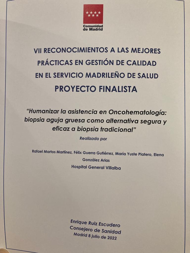 Hosp_Villalba's tweet photo. Dos de las iniciativas lanzadas por nuestro centro han resultado finalistas en la VII Jornada de Reconocimientos a las Mejores #Prácticas en Gestión de #Calidad https://t.co/xzXMTlshTM