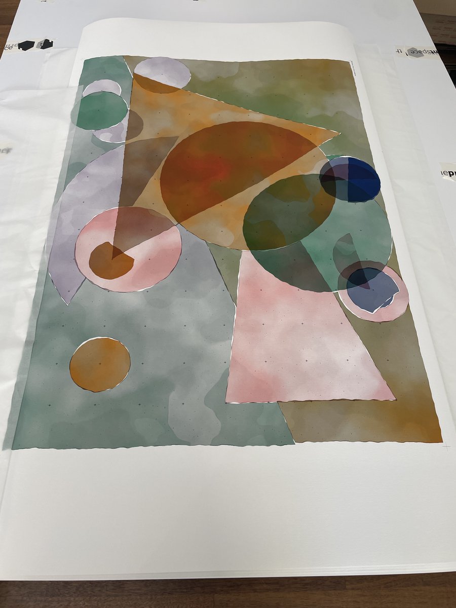 thomasp85's tweet photo. A1 prints of test mints getting ready for the @brtmoments London exhibition.

The minting experience will be entered around printing as well. Minting will be completely screen-free and the reveal will be through the gradual reveal of the printed piece. https://t.co/eO6wBNrzJn