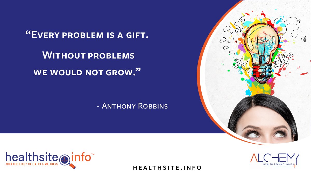 AlchemyHealth_T's tweet photo. βEvery problem is a gift. Without problems we would not grow.β - Anthony Robbins #FridayReflections #healthsite #alchemyhealth https://t.co/Q3zuAOYTMU