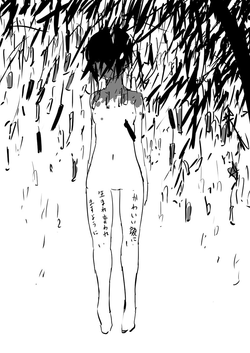 殴り書きかつ1日遅れで申し訳ないのですが!

【顔は見ないで】

コンプレックスの顔を隠し恵まれた体でSNSで大バズりしたけど顔を晒されて地獄に突き落とされた女の子

顔は隠して、体は綺麗に見せてほしいとのことでした

#りょなばた 