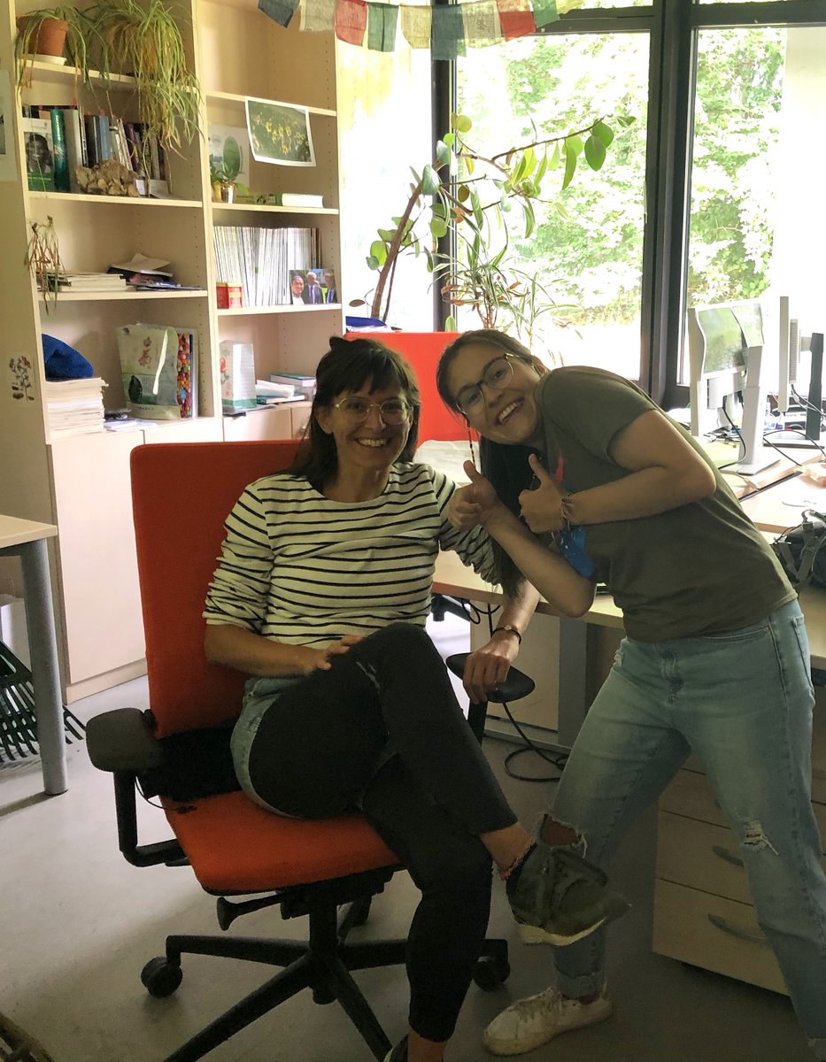 DisturbanceEco1's tweet image. PhD researcher Viviana  Bondaruk on the red chair, from Argentina, visited Jentsch lab at @DisturbanceEco1. She is working on #NutNet and #grassland productivity. We are looking for joint collaboration in the future.