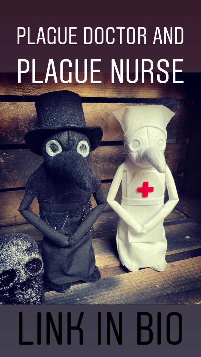 Plague Doctor and Plague Nurse ☠️🖤 Etsy.com/Uk/shop/pinsan… #handmade #alt #creepycute #etsyshop #etsyseller #etsyshopowner #etsyshop