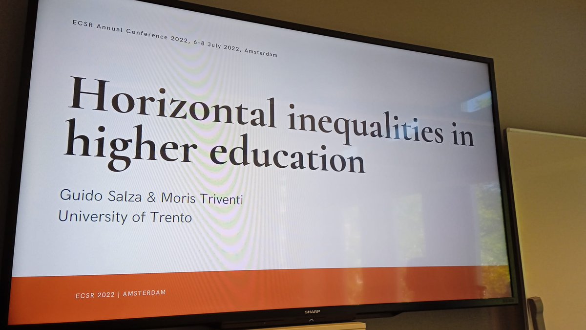 CSIS_Unitn's tweet photo. @GuidoSalza w/ @MorisTriventi presented their results on trends in vertical and horizontal #inequalities in #highereducation.

#ecsr2022 https://t.co/elfHR0Uvh7