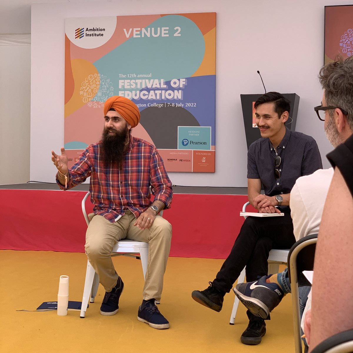 “If teaching stops in the classroom, we haven’t done our job. But students need the tools to be lifelong learners. We need to model those tools.”

I snuck in late but so great to see Amarbeer Singh Gill - @InspiredLearn_ - in action at #EducationFest.
