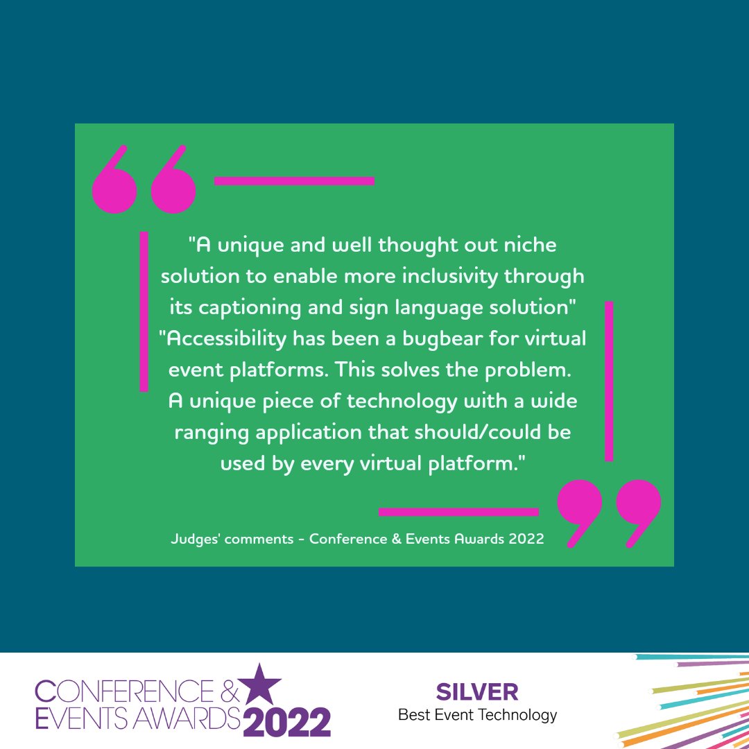 We are all still on a high from winning Silver at the Conference &amp; Events Awards 2022.
The judges' comments we received show that inclusivity has been an issue in the events industry and we are solving that problem.

Thanks to the judges and team!