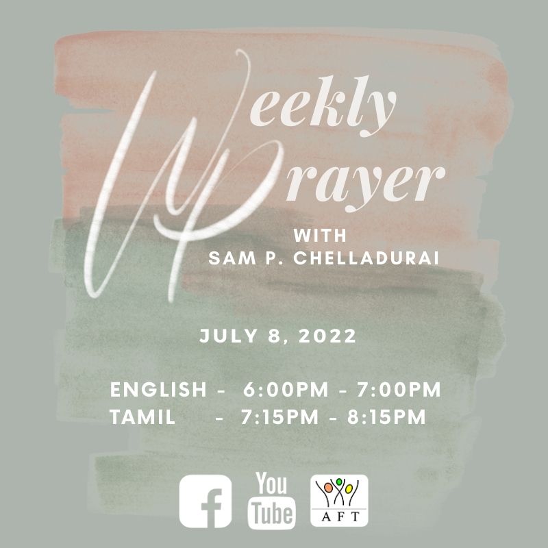 sampchelladurai's tweet photo. We invite you to join our weekly prayer service in our church campus! Pastor Sam will be leading us in prayer and continuing to teach on how to use the Word of God to pray. You can also join us online at https://t.co/MadyK7GOIc
#revsam #aftchurch https://t.co/X00cLDH3dn