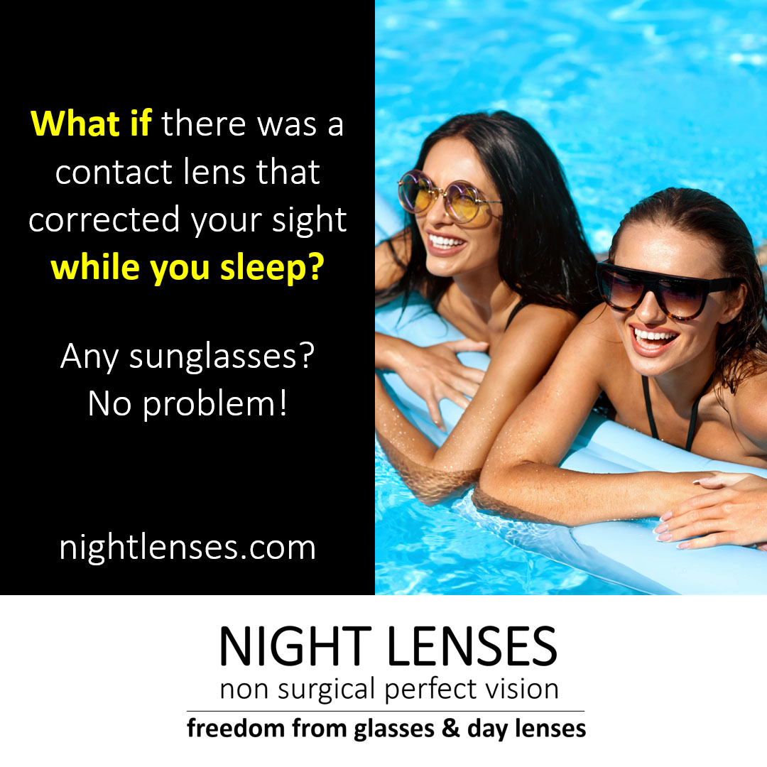 nightlenses's tweet photo. Use whatever sunglasses you want this summer!
Night lenses are like having laser eye surgery, but without laser eye surgery. Contact lenses that harmlessly correct your vision while you sleep - no need for glasses or contact lenses during the day.  https://t.co/2W8DvkHRr9 https://t.co/VuH7O1tizn