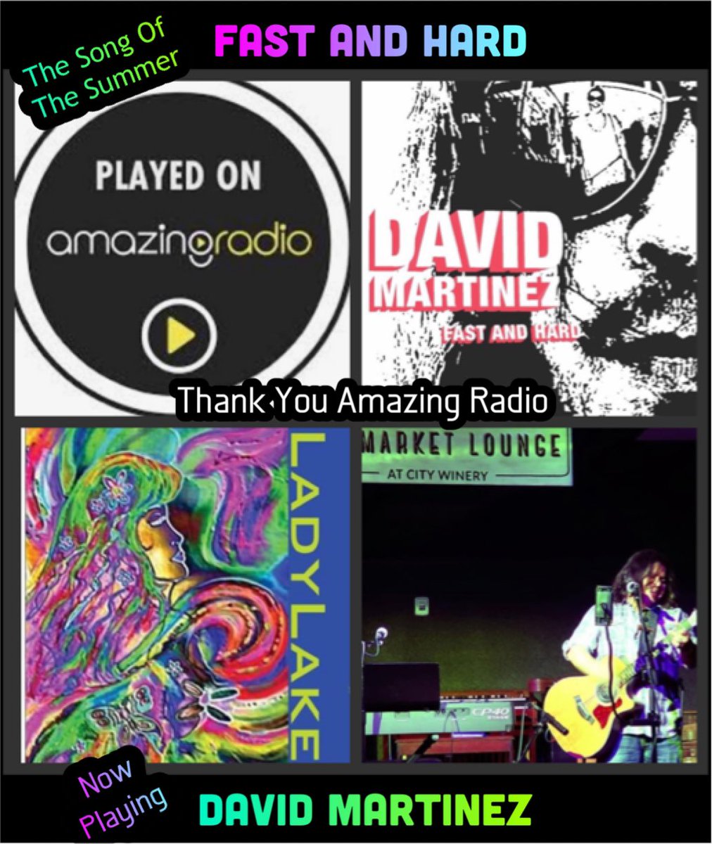 LadyLakeMusic's tweet photo. ☮️❤️🎼 #ThankYou @amazingradio #US #UK #indie #radio for airing “the song of the summer” #FastAndHard by #TX multi #awardwinning #singersongwriter @davidmartinezmu • @LadyLakeMusic #RT #supportindie #independentartist #originalmusic https://t.co/OdUBAW0jOn