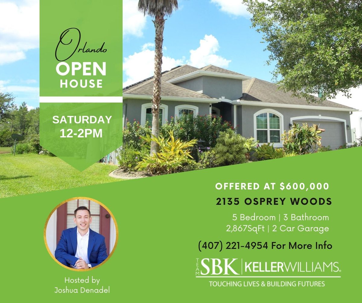 TeamSBKkw's tweet photo. 🏡Team SBK | Weekend Open Houses #centralflorida #realestateagent 📱Contact us for more info! (407) 221-4954 https://t.co/GPDNS95K5I