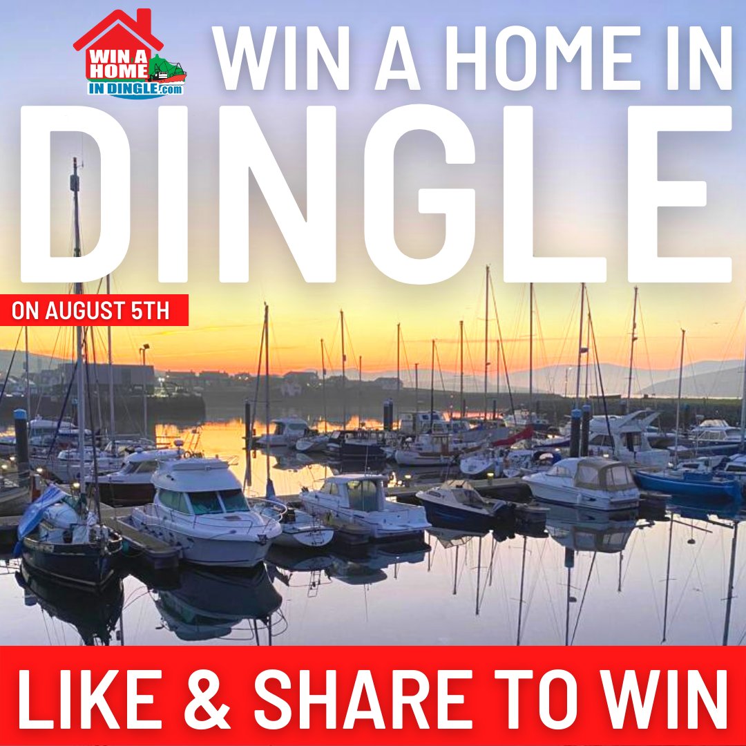 We're giving away FREE TICKETS to #WinAHomeInDingle

With the draw just a few weeks away, we're giving 3 people the chance to win a free ticket each. All you have to do is:
👍🏽🔄 Like &amp; RT this tweet
🏷️ Tag three friends

Winners will be picked on 11th July
winahomeindingle.com