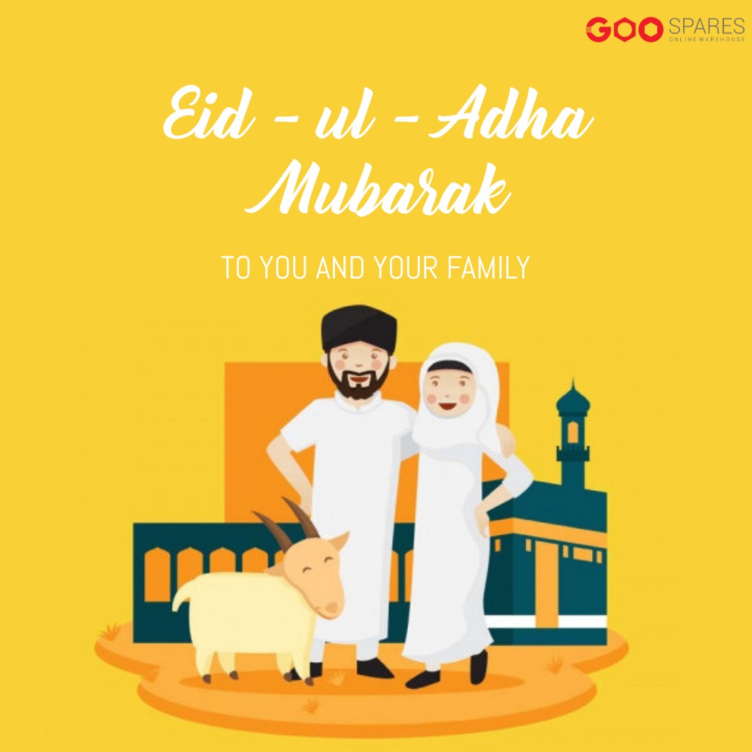 GooSpares's tweet image. Happy Eid-Ul-Adha Wishes to everyone from us.

Have a blessed Eid 

#codasol #EidWishes2022 #eidwishes #eiduladha2022 #EidAlAdha #eidmubarak #gifts #blessings #sacrifice #goospares