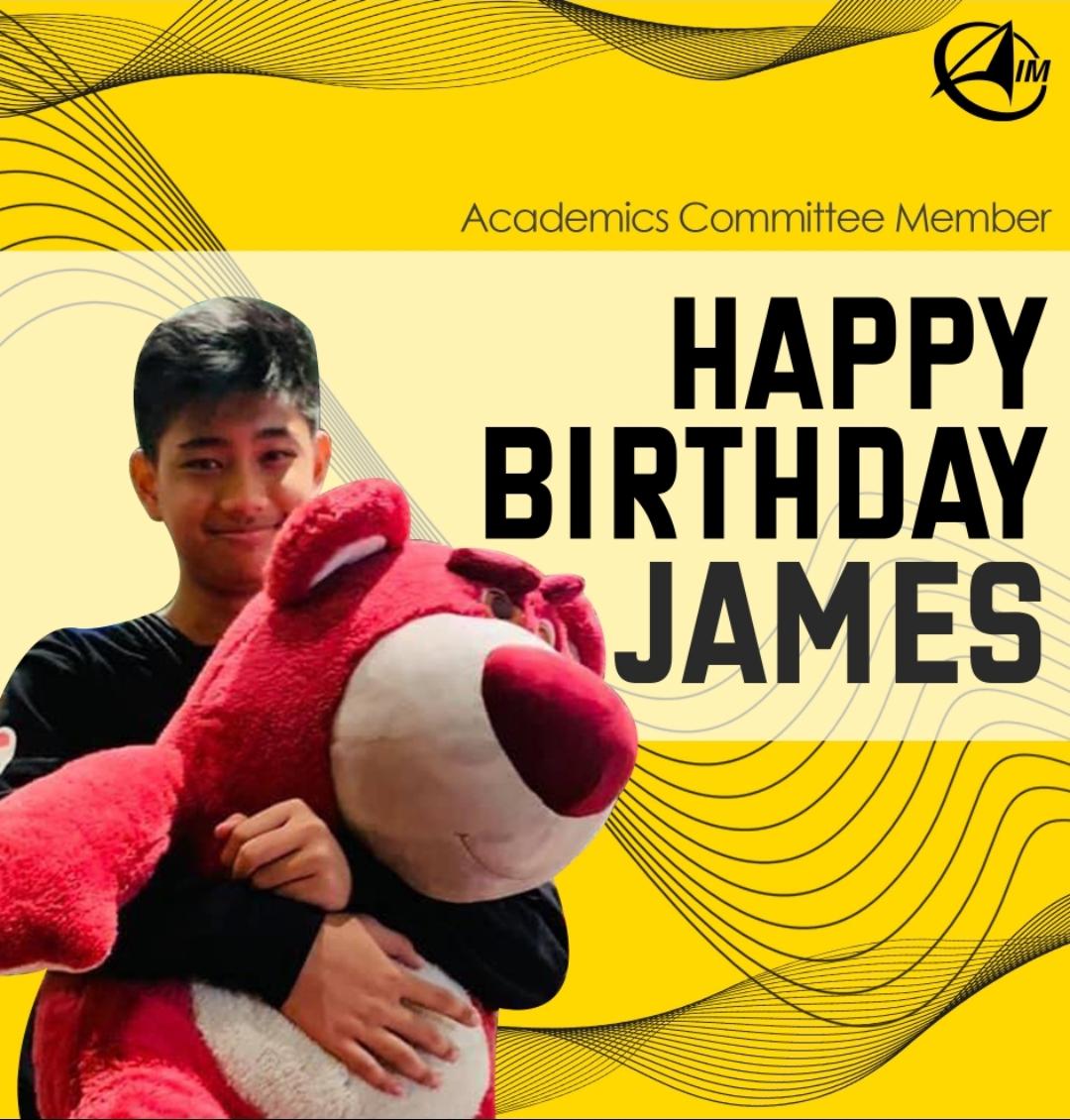 AIMBenilde's tweet photo. A warmest Happy Birthday to our Academics Committee Member, James Maranion!🎂🥳

We appreciate all your hard work and dedication throughout the year. May you keep your energy, awesomeness, and positivity with us by always staying the same as you are!💖 https://t.co/mLIdF9QUxV
