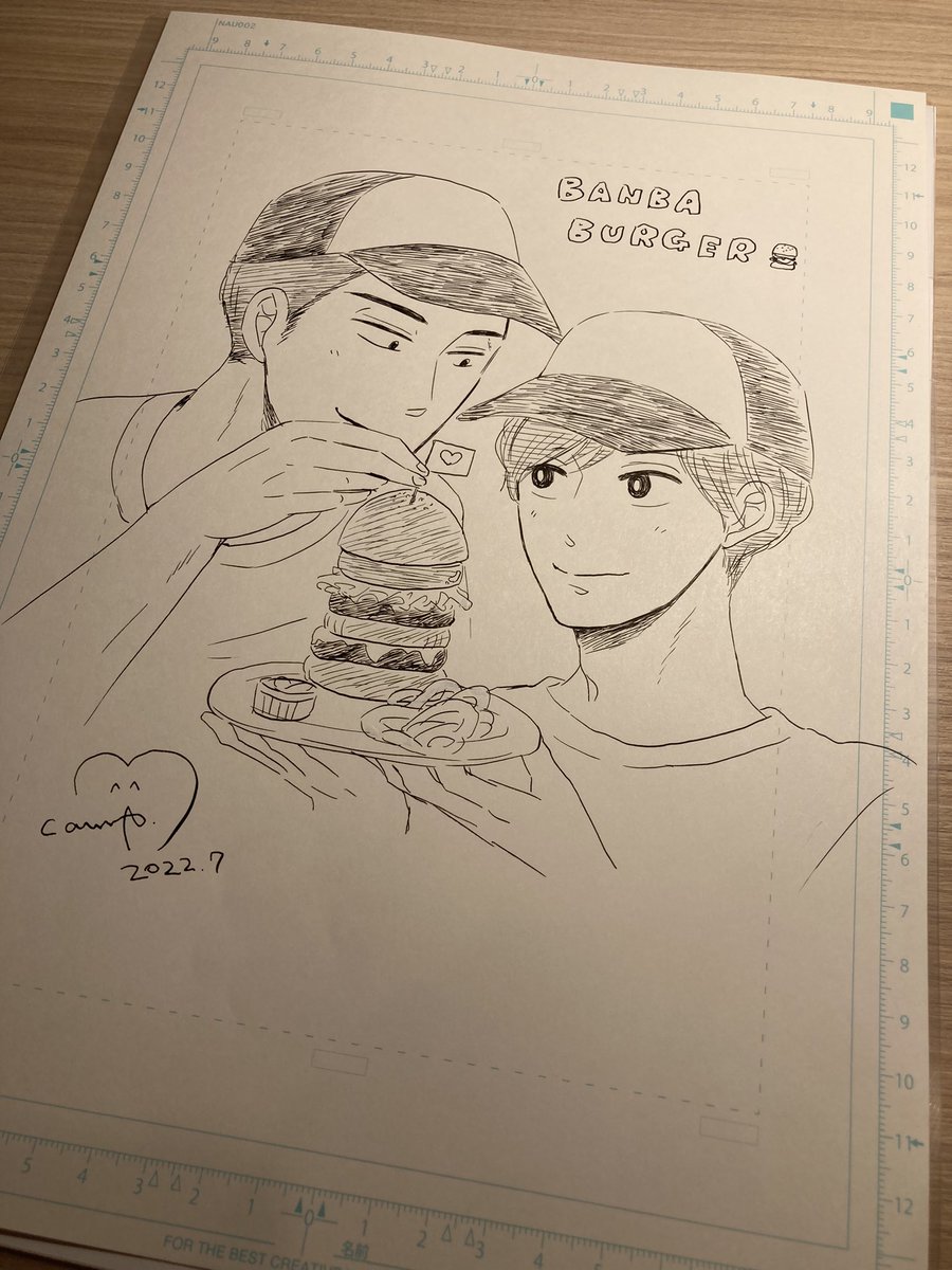 大須の漫画空間さん、漫画が描ける漫画喫茶ということで面白そうなので行ってきた
貸出してもらえる画材でめちゃくちゃ久々にフルアナログで絵を描いたよ
つけペン楽しかったけど信じられないくらいむずかった!よくこれやってたな!

出来上がって嬉しくてサインなんか入れちゃったりしてな 