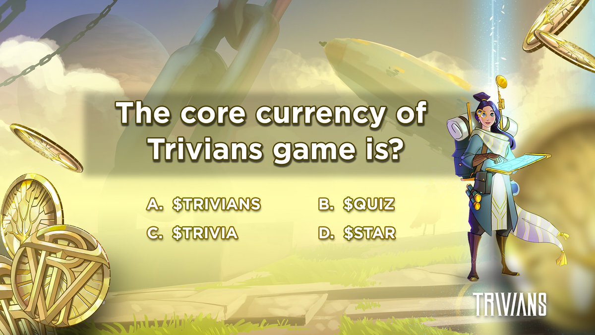 PlayTrivians's tweet photo. 🪙The core currency of Trivians game is?🪙

A)$TRIVIANS
B)$QUIZ
C)$TRIVIA
D)$STAR

It is the token of knowledge, intellectuality and problem solving 🧠

#TriviaTime #P2E https://t.co/3EETkp44XT