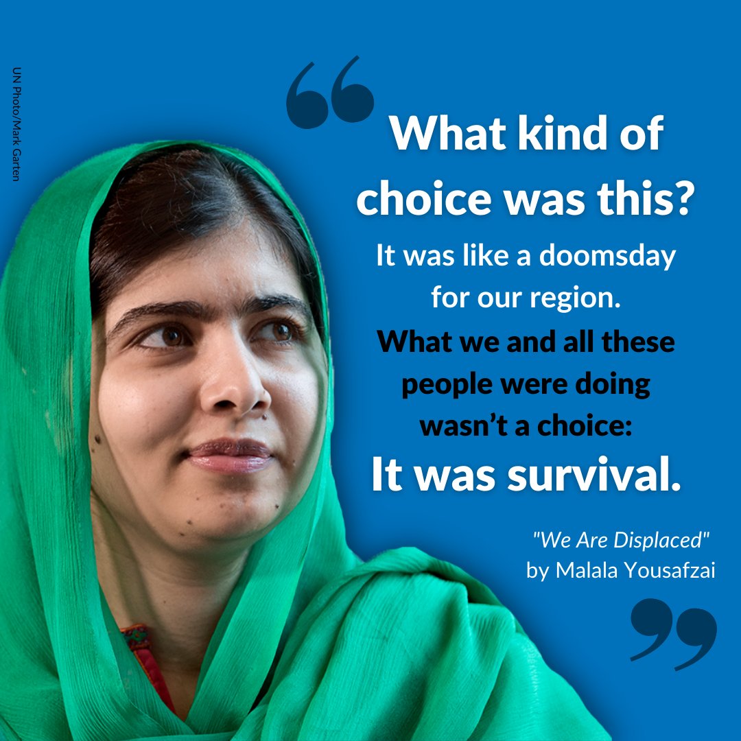 In "We Are Displaced," Nobel Prize Laureate and UN Messenger of Peace <a href="/Malala/">Malala Yousafzai</a> shares her journey and the stories of displaced girls around the world.

Happy birthday, Malala, and thank you for speaking up for displaced girls. Your courageous voice is an inspiration. #MalalaDay