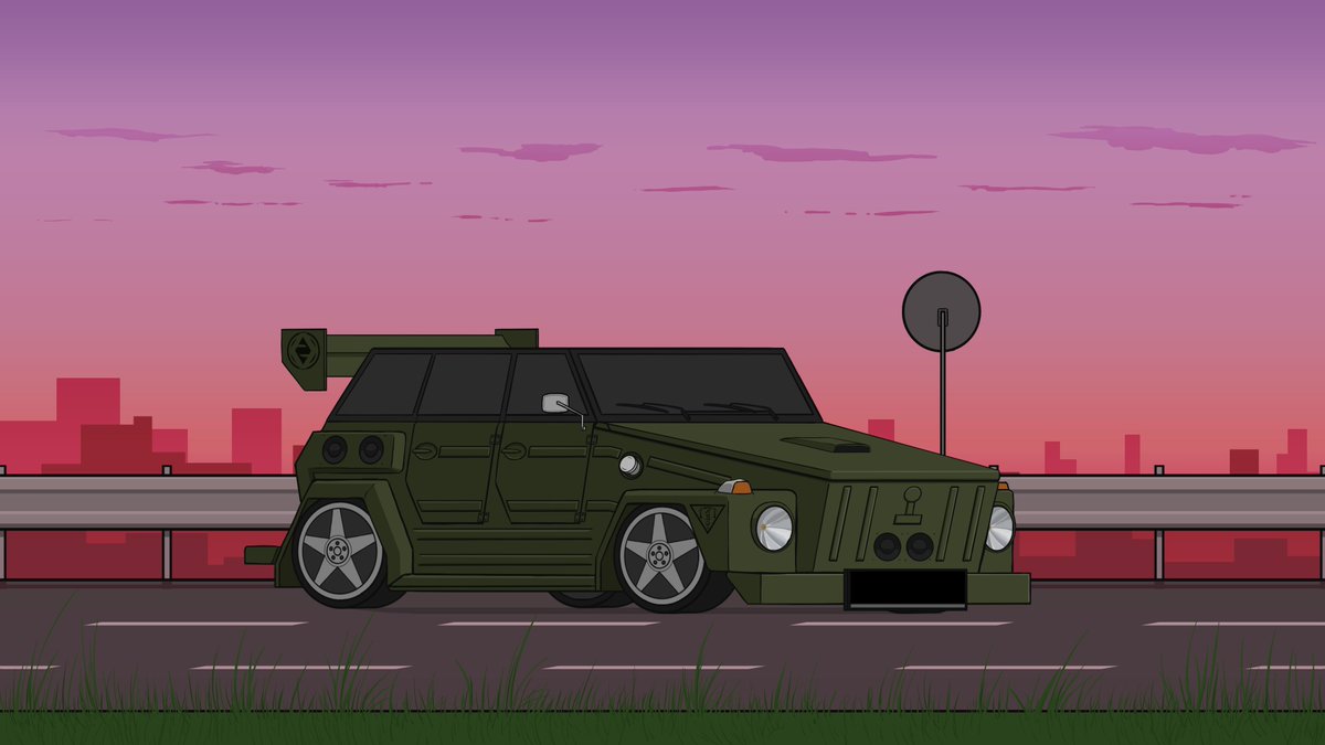 R5on11c's tweet photo. I present to you, the Kübelwagen GTI! The fastest vehicle on land the bass army has ever created! 

Art © R5on11c (Ralf Mathes)

#digitalart #digitalillustration #kübelwagen #car #tuning #hardbass #alanaztec #r5on11c #germany #deutschland https://t.co/4W4NFxPuTB