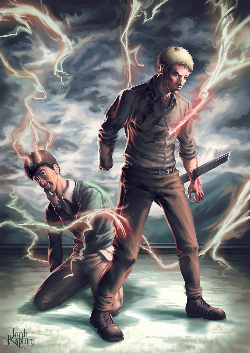 JordiRaptureArt's tweet photo. - WARRIORS - 

I've been wanting to paint this scene for a long time now. The setup throughout the episode, the music, the cliffhanger... It's just amazing. 🤯💕

#attackontitan #ShingekiNoKyojin https://t.co/4qwrbtqaYf