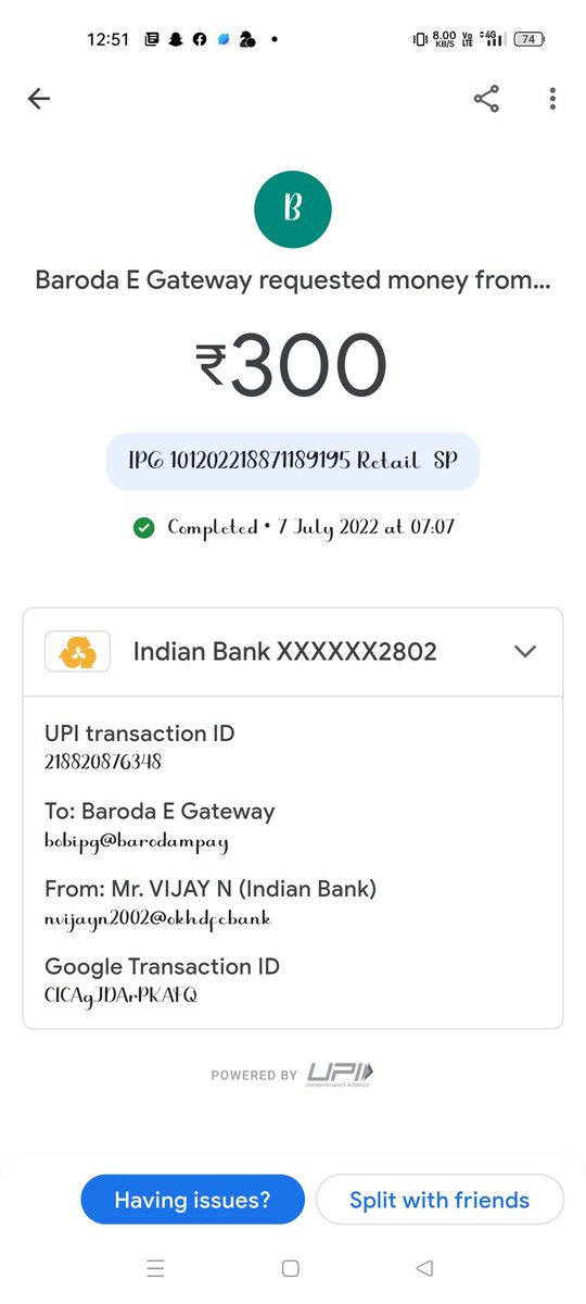 Vijay2592's tweet photo. #1win  #1wincsgo  #beting
Am made amount to deposit at 7 July amount was credited in that id but not amount come to betting account cheating in win1 https://t.co/zSv3Lm35OS