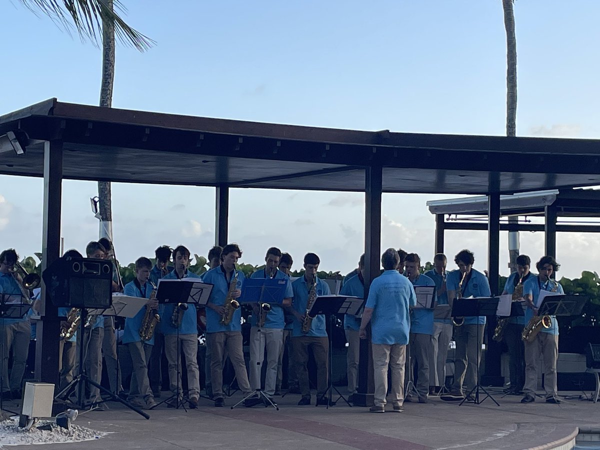 SherborneMusic's tweet photo. Our Swing Band is now on its Barbados Tour. A great first concert @hiltonbarbados last night featured music by Charlie Parker and Glenn Miller. @SherborneSchool #SwingBand https://t.co/cvk0jhPNt4