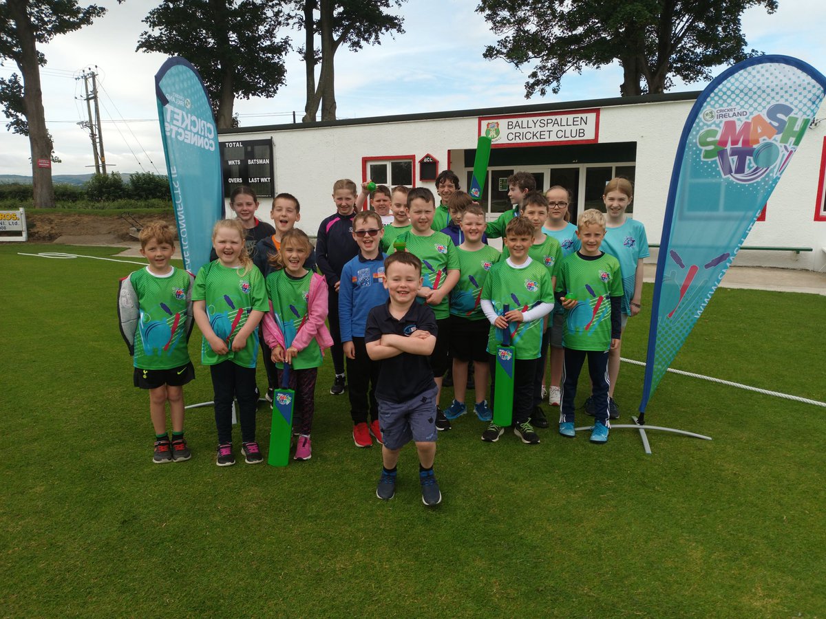 BallyspallenCc's tweet photo. A successful first week at our first ever #SmashIt and #ItsWicket summer camp. Lots of fun and enthusiasm from the children and the activators. Back again Wednesday 13th July for our second week #youthcricket #cricketireland https://t.co/u3Ruu5ZkaS