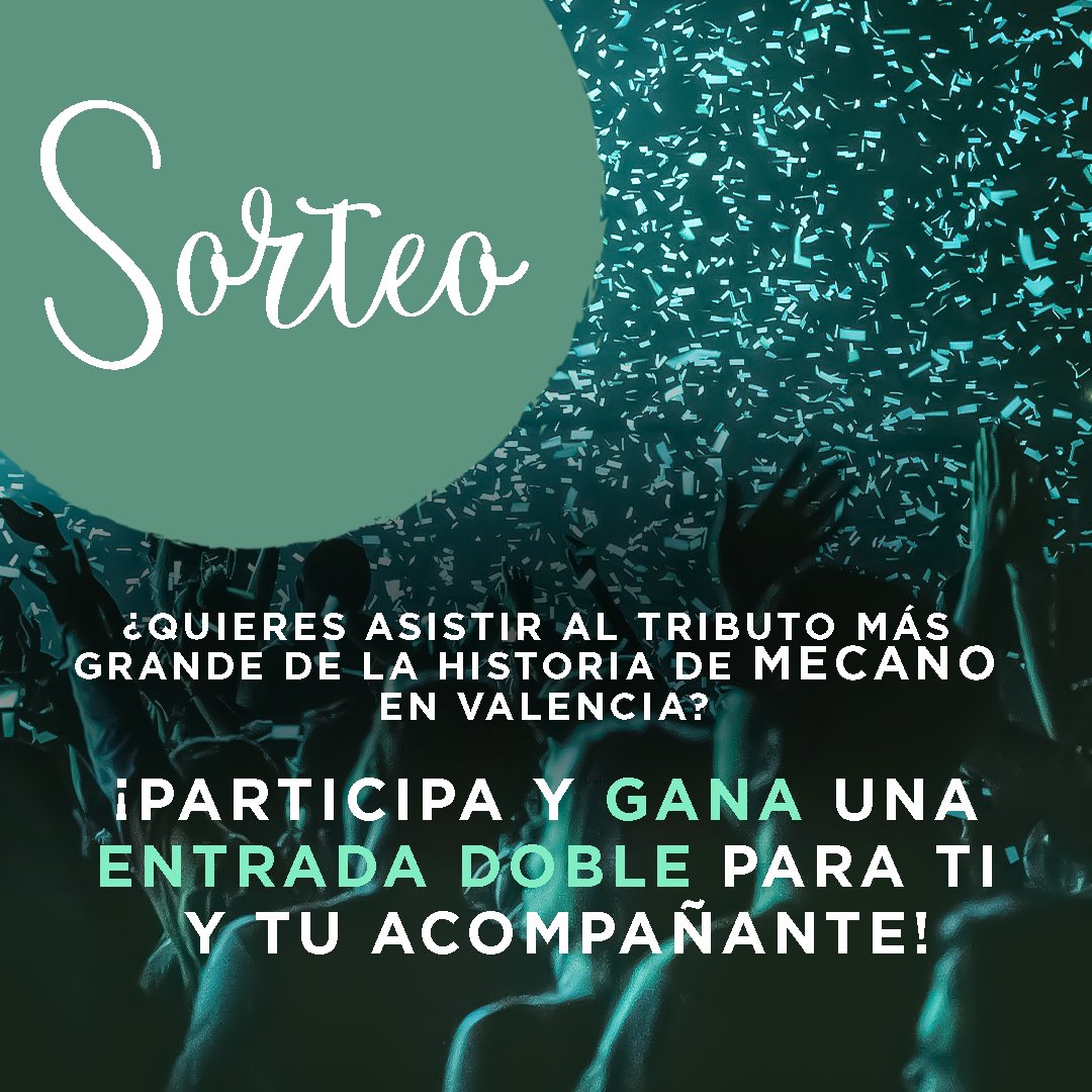 CarneCordero's tweet photo. ¿Quieres asistir al tributo de MECANO? 🤔 ¡Gana una ENTRADA DOBLE! 1️⃣S��guenos 2️⃣Retuitea 3️⃣Menciona a un amigo 👉7 ganadores 📅 14 de julio 🎟️Pista📍 Valencia 📣Anuncio ganadores: 13 de julio . Bases legales: https://t.co/DNdssCQ3Oy #sorteo #carnedecodero #Euagripromo https://t.co/HVIE9UOtyu