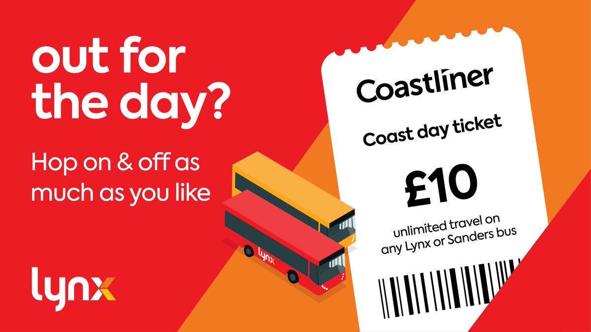The weather forecast ☀️ is looking fantastic for the next few weeks! 
So, why not sit back, relax and explore the beautiful North Norfolk coast by bus? 
Unlimited travel on all Lynx and Sanders buses for just £10 per adult! Plan your journey @ lynxbus.co.uk