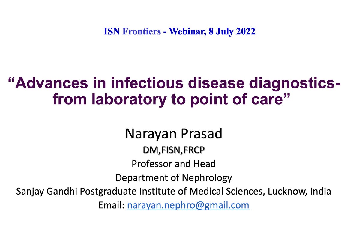 priti899's tweet photo. ⚡️#ISNFrontiers Delhi Webinar 
The Second session on “Advances in infectious disease diagnostics- from laboratory to point of care” 
Speaker: Dr. Narayan Prasad @isn_india 
with @VijayKher8, @drmanishasahay, @bhalla_ak , @sgulati2002  and Dr Dibya 
Follow the thread👇👇 https://t.co/ln5fMCJdVD