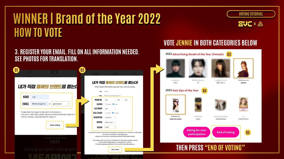 BlinkVotingCrew's tweet photo. 📥 2022 BRAND OF THE YEAR AWARDS | Grand Prize

📣 BLINKs let's win this award for JENNIE!
🎯Use all you emails. VERIFY your EMAIL to VALIDATE your vote! 

Voting link
🔗: https://t.co/kR8vSfEvTl

@BLACKPINK #BLACKPINK #ArtistoftheSummer @965TDY https://t.co/EXrkhPf1tK