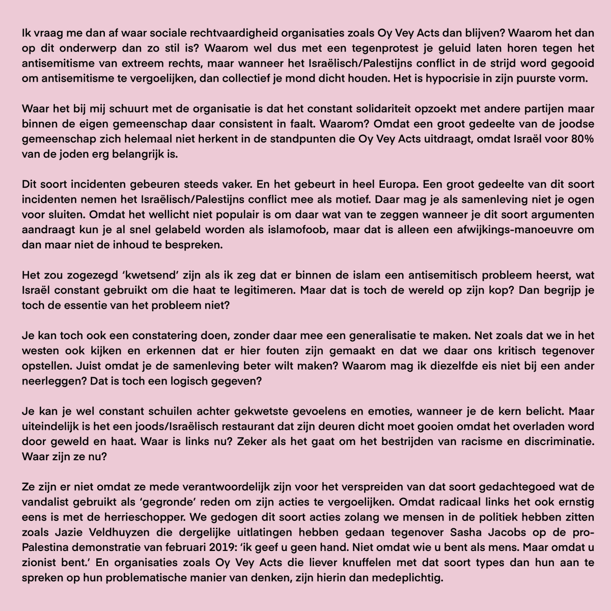 Dalitlymor's tweet photo. Over het collectieve stil zwijgen van #radicaallinks wanneer het aankomt op #antisemitisme. Geschreven naar aanleiding van de huidige incidenten bij restaurant #hacarmel #Amsterdam. 
https://t.co/NL222DGGPp

#oyveyacts #oyvey  #bij1  #jazieveldhuyzen #zionisme #antizionisme https://t.co/FjXrHF6mol