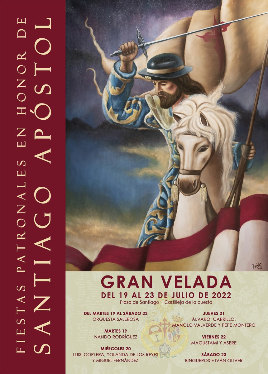 gjlaplaza's tweet photo. 🔴 Presentados el cartel anunciador de las Fiestas Patronales de Castilleja en honor de Santiago Apóstol y Gran Velada y procesión del Patrón, y Nuestra Señora de la Soledad, del próximo 25 de julio.
#FiestasPatronalesCastilleja
#UnicayAutenticaVelada
#GranVelada https://t.co/ZWXwvZhmM4