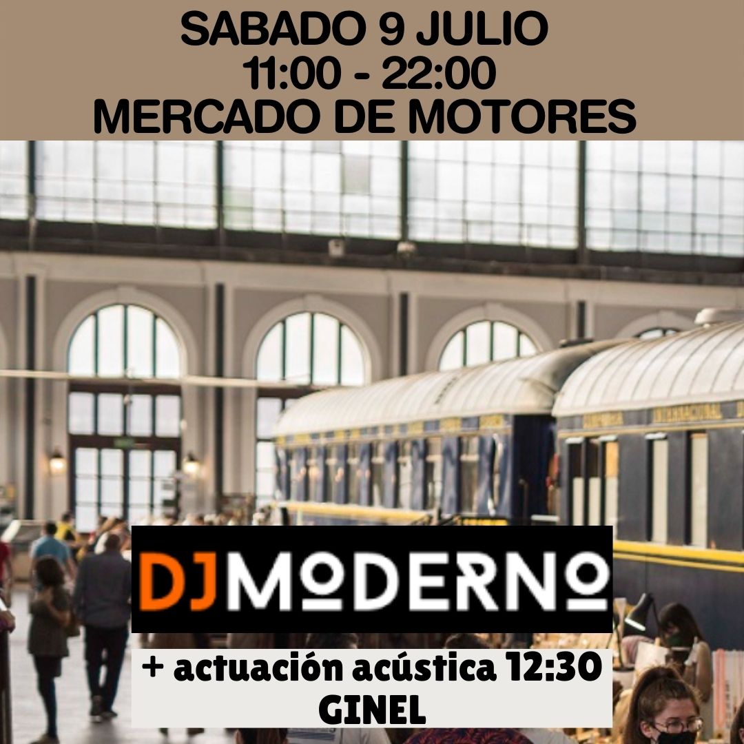 DjModerno's tweet photo. Mañana Sabado estare todo el dia en @MercadodMotores
A las 12:30 tenemos una actuacion acustica superchula en la puerta principal a cargo de #GINEL https://t.co/Lz3pzchcmF