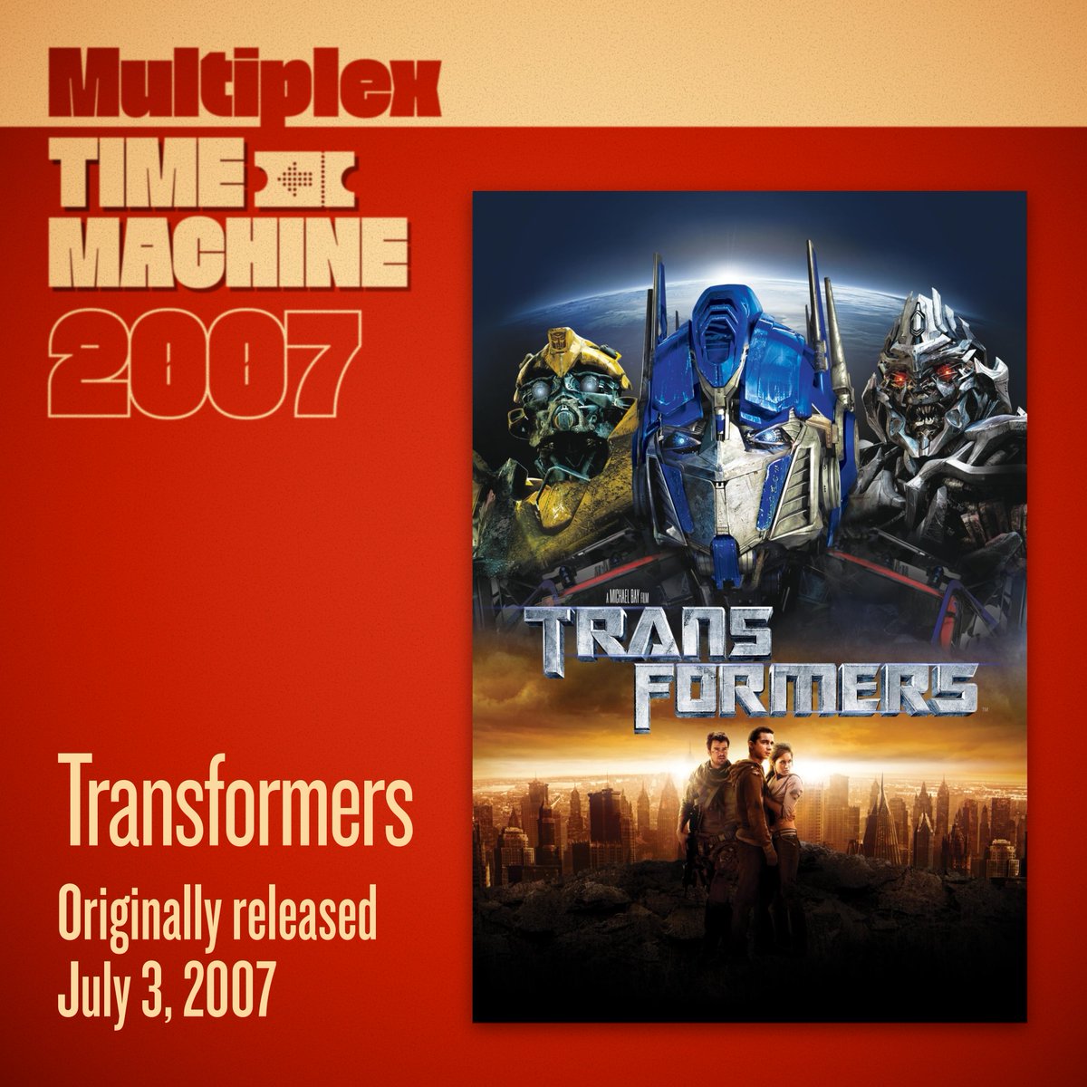 multiplexcast's tweet photo. ROLL OUT! In Ep. 27, we're looking at the birth of a blockbuster franchise with Michael Bay’s Transformers! It was originally released on July 3, 2007, and it has aged WELL. Like wine. Or milk.

On Apple Podcasts: https://t.co/9p8Yhdu6vo

On the web: https://t.co/dlclsZ5wUi https://t.co/hVLWbwMucw