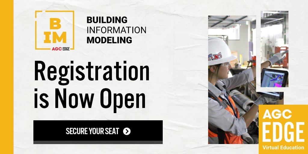 Gain an understanding of the benefits of Building Information Modeling with AGC EDGE. Next course starts this Monday, July 11! Learn practical processes, technologies, and procedures to successfully implement BIM in your construction projects. Learn more: training.agc.org/course/vbim220…