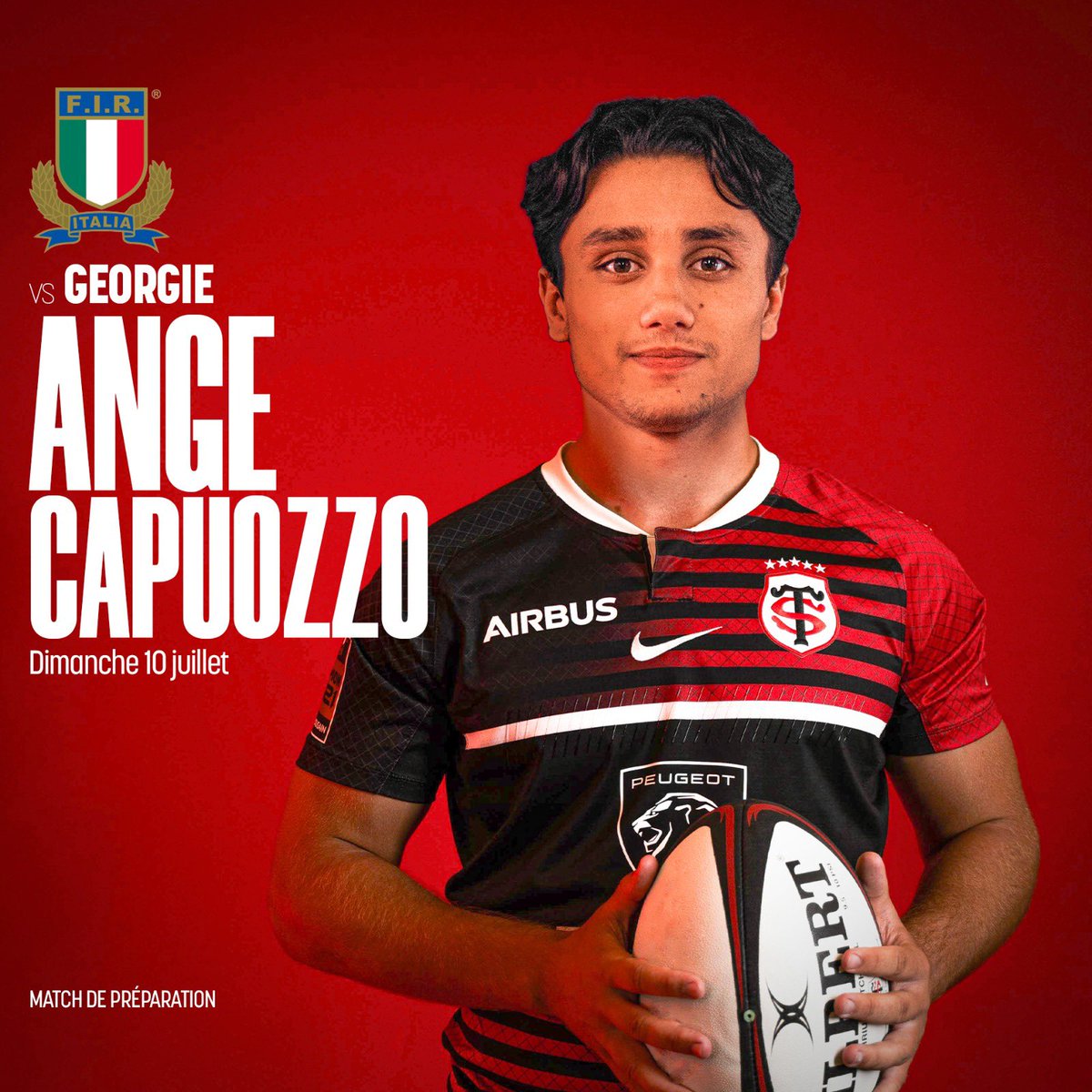 StadeToulousain's tweet photo. 𝙁𝙊𝙍𝙕𝘼 @CapuozzoAnge 🇮🇹👊 https://t.co/5uvqbROkWt