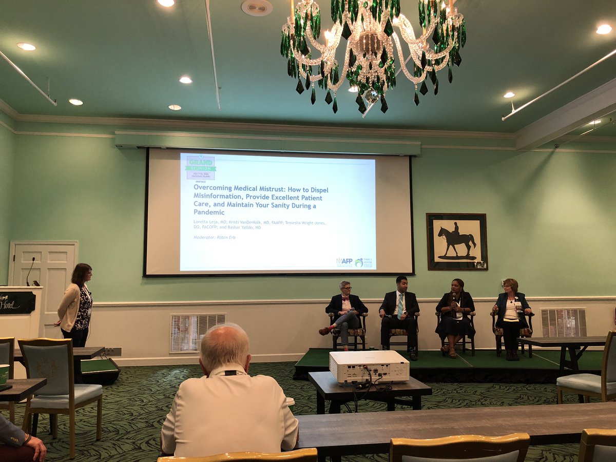 PlumHealthDPC's tweet photo. @MIFamilyDocs up on Mackinac for the #FamilyMedicine conference discussing important issues, like overcoming medical mistrust, which is especially important with #Covid, #vaccines, and social media outreach #primarycare #healthcare #mafp @GrandHotelMI moderated by @HealthBridgeMI https://t.co/xOWARAh7x2