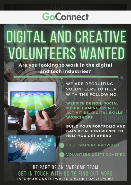 GoConnectWales's tweet photo. We have some fab volunteering opportunities coming up, so If you’re looking to add some volunteer work drop us a message! https://t.co/cKgjSVXJjZ