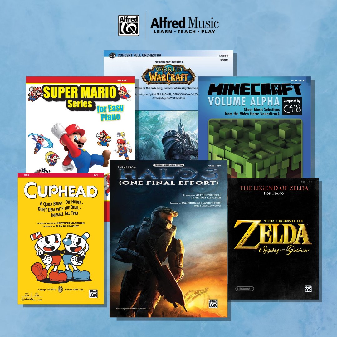 Happy Video Game Day! 🎮🥳
Falls du den Tag auch mit Musizieren feiern willst, solltest du dir unbedingt die Ausgaben anschauen, die wir im Programm haben 😏
 ➡️ alfredmusic.de/tagdervideospi…

#alfredmusic #learnteachplay #videogameday #halo #zelda #cuphead #mario #minecraft #wow